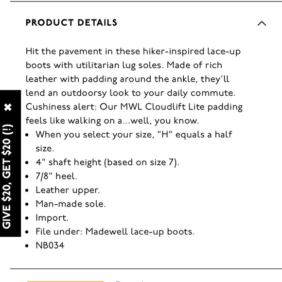 Madewell Citywalk Lugsole Hiker Boot - Picture 4 of 9